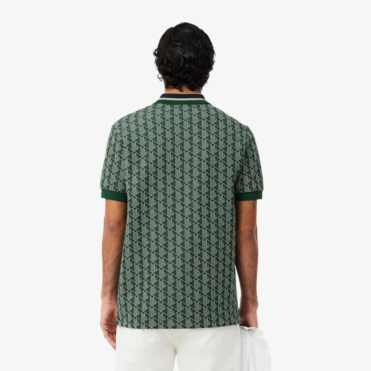 Мужская поло-рубашка LACOSTE с монограммой и жаккардовым узором — фото 2