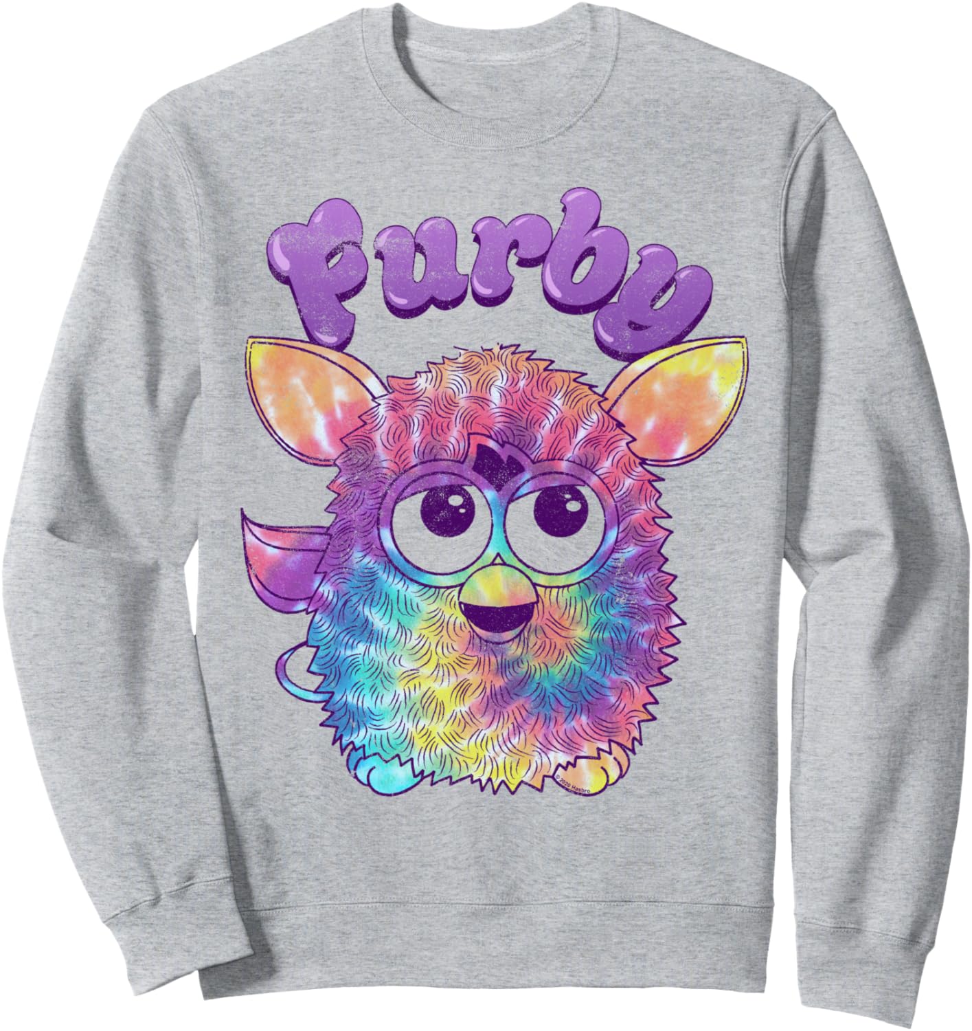 

Толстовка с портретом Ферби в стиле тай-дай Furby, серый