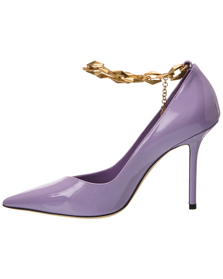 Патентованные туфли-лодочки Jimmy Choo Diamond Talura 100, фиолетовый — фото 2