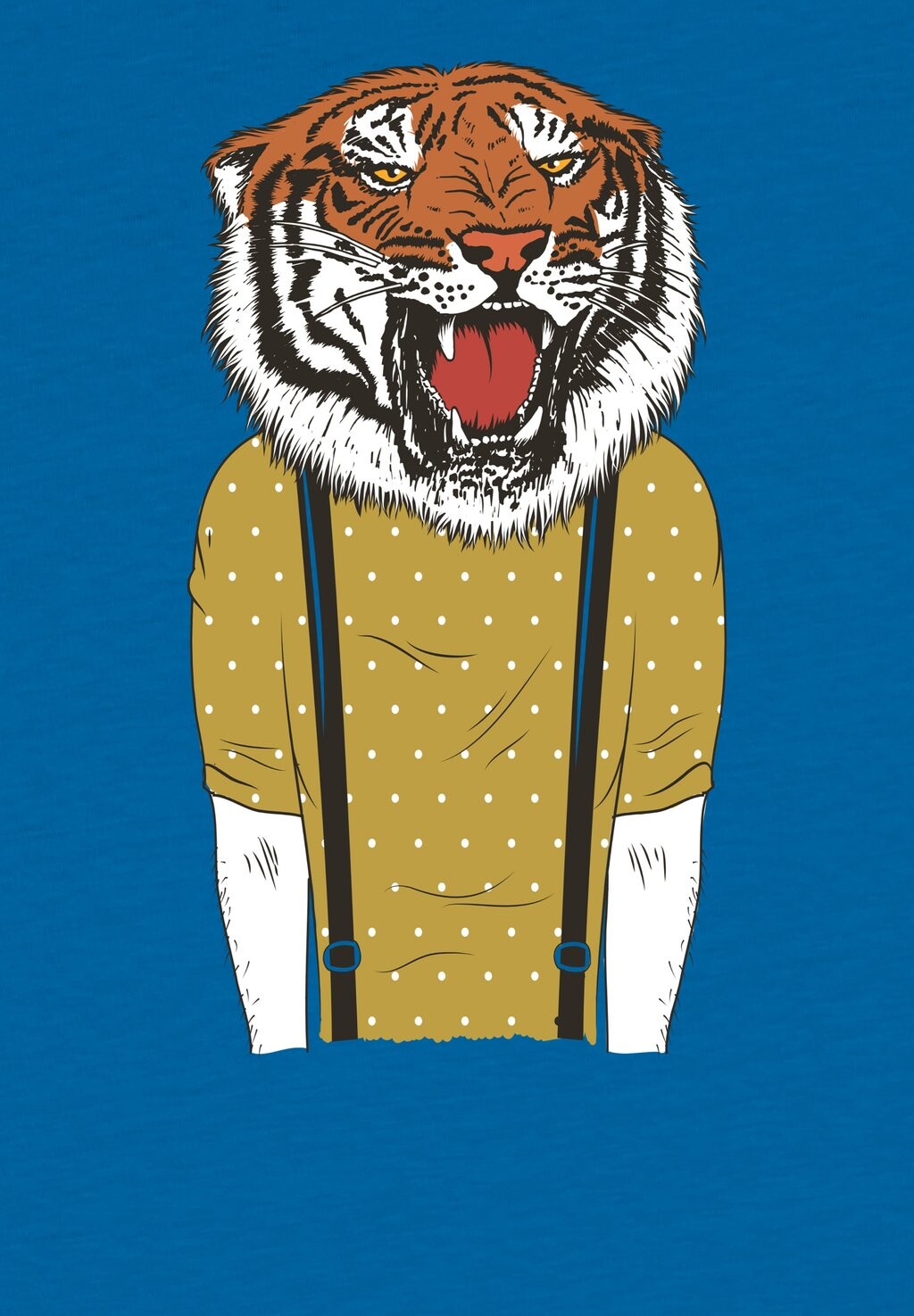 

Футболка с принтом TIGER HEAD watapparel, синий