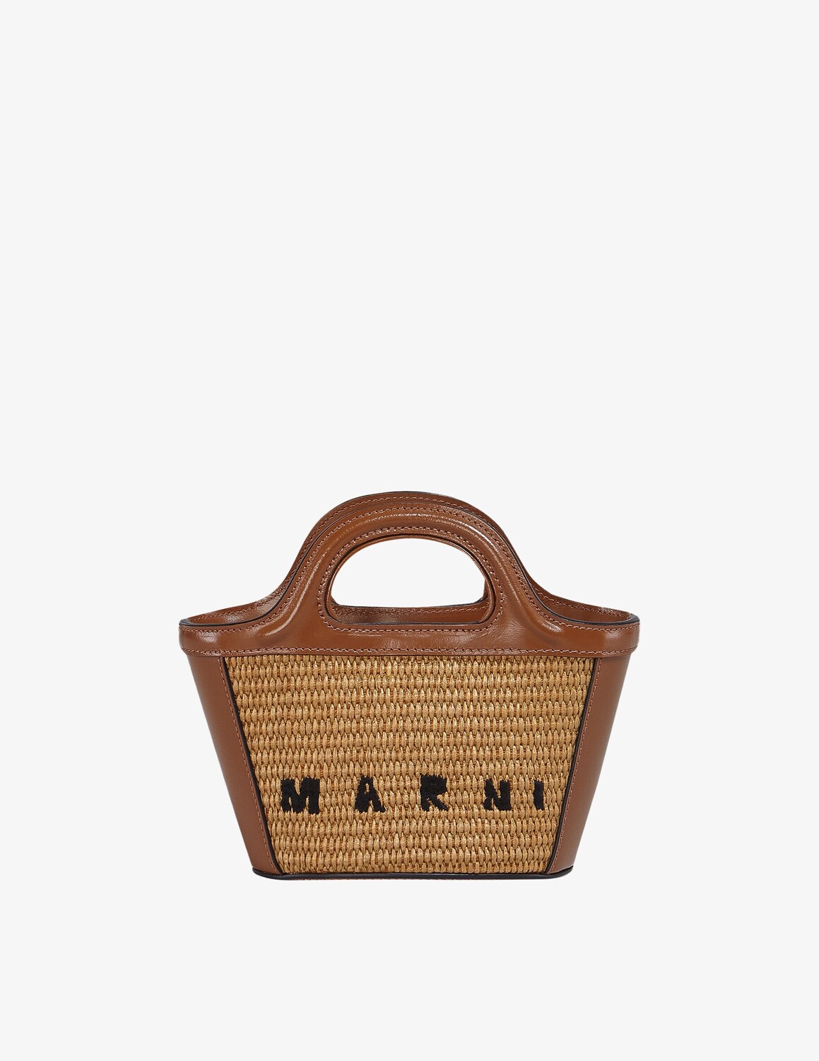 

Сумка через плечо Tropicia из кожи и рафии Marni, цвет Raw Sienna