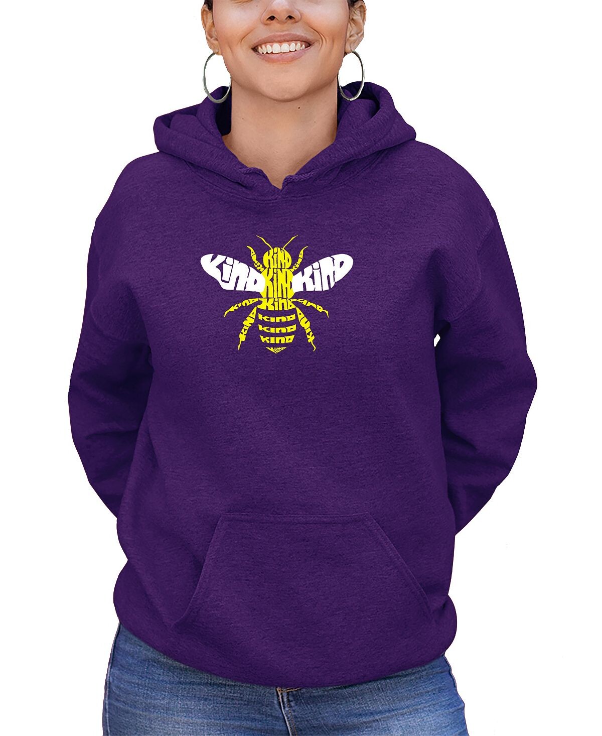 

Женская толстовка с капюшоном Bee Kind Word Art LA Pop Art