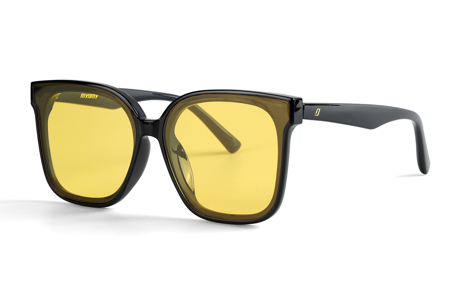 

MYOMY Пластиковые квадратные солнцезащитные очки TR/Memory унисекс, Yellow Lens