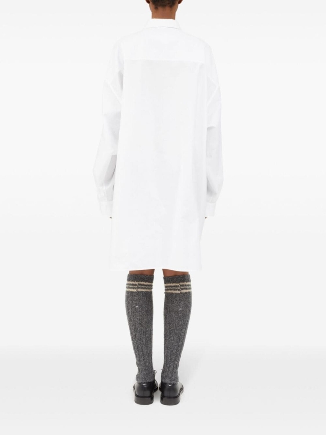 Maison Margiela хлопковая рубашка с открытыми плечами, белый — фото 4