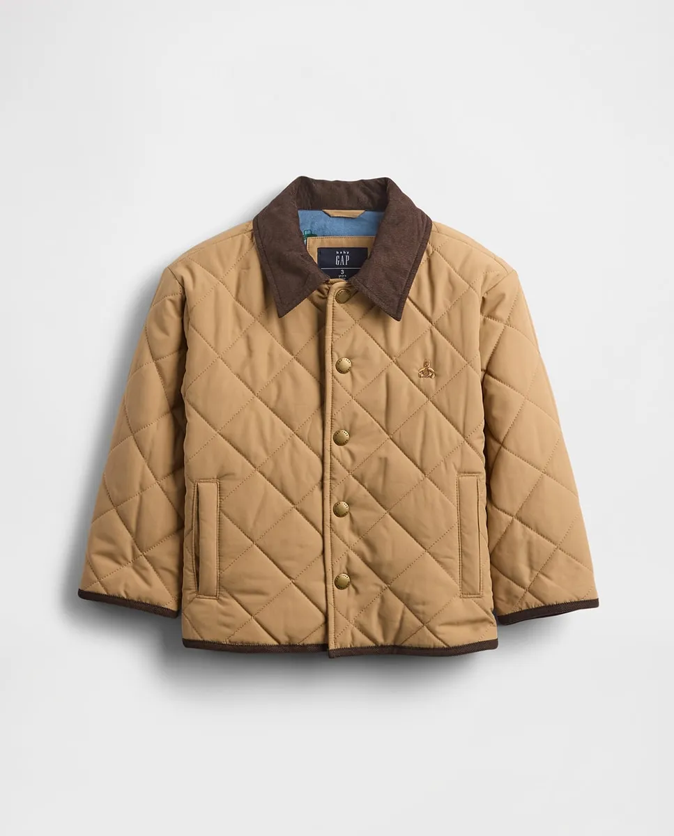 

Легкая стеганая куртка для малыша на каждый день Gap, желтый