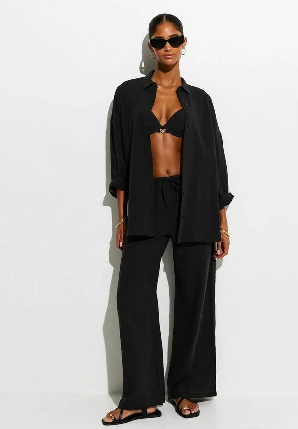 

Пляжный аксессуар с широкими штанинами из ткани "ласточкин хвост" New Look, Black, Черный, Пляжный аксессуар с широкими штанинами из ткани "ласточкин хвост" New Look, Black