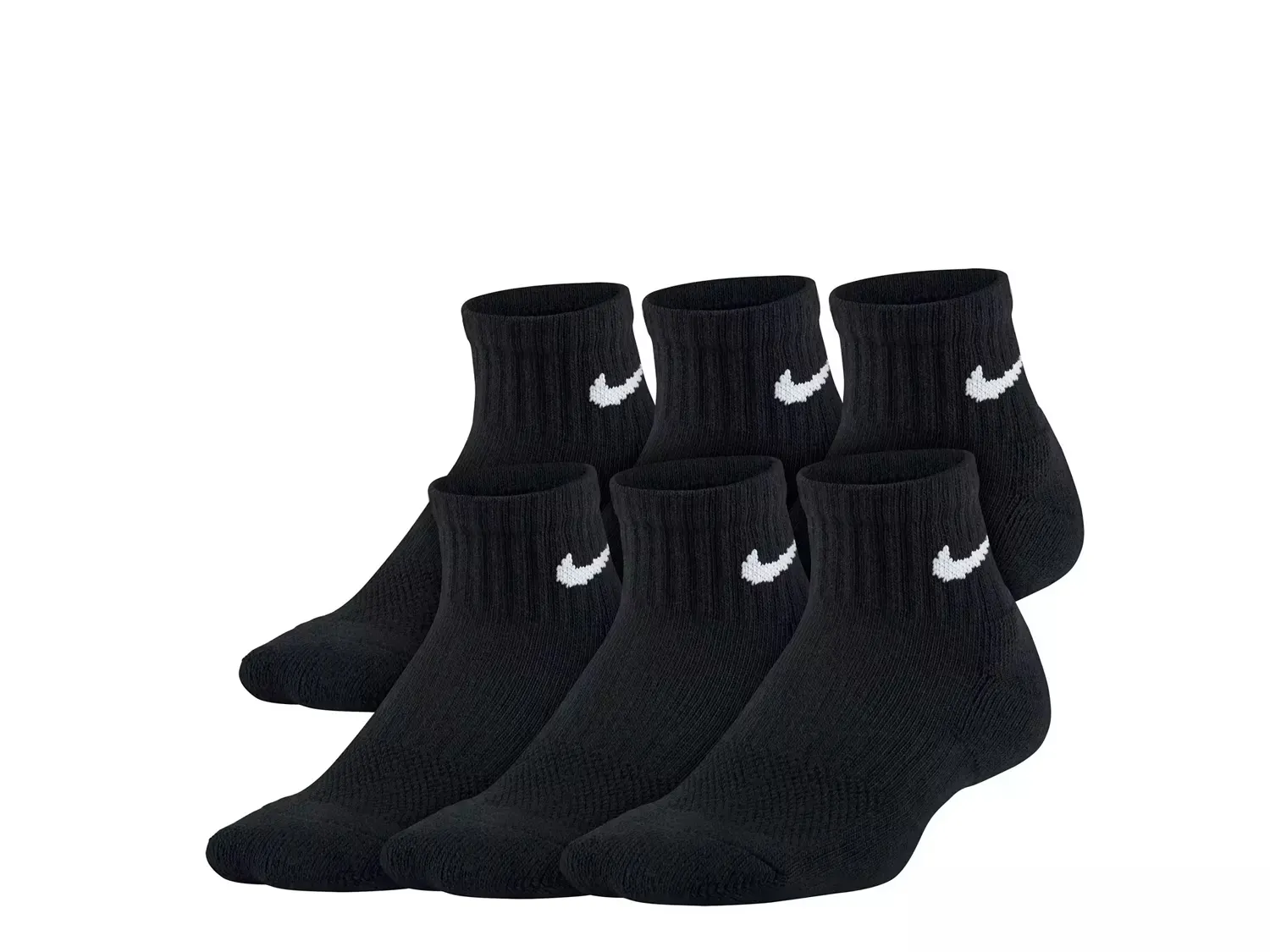

Детские носки с мягкой подушкой - набор 6 шт. Nike, Black