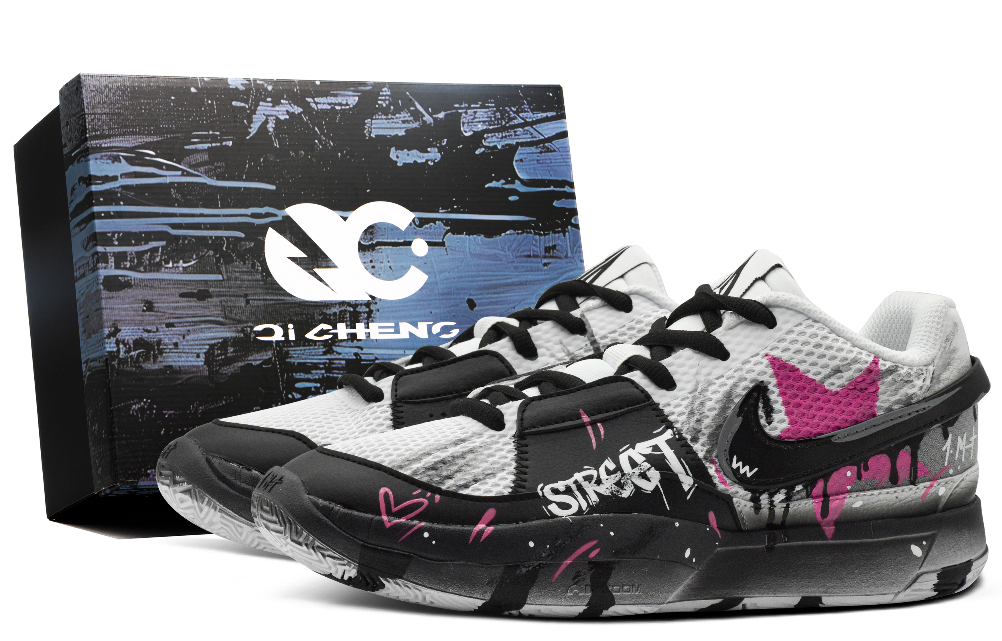 

Nike Баскетбольные кроссовки Ja 1 Xingji Shock Absorbers с противоскользящим покрытием, износостойкие, низкие, мужские, черно-серые