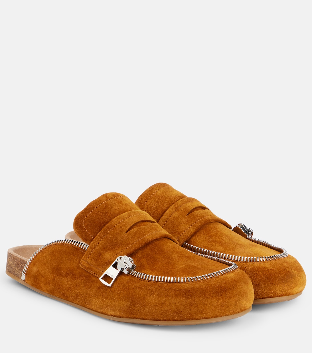 Байкерские замшевые мюли JW Anderson, желто-коричневый