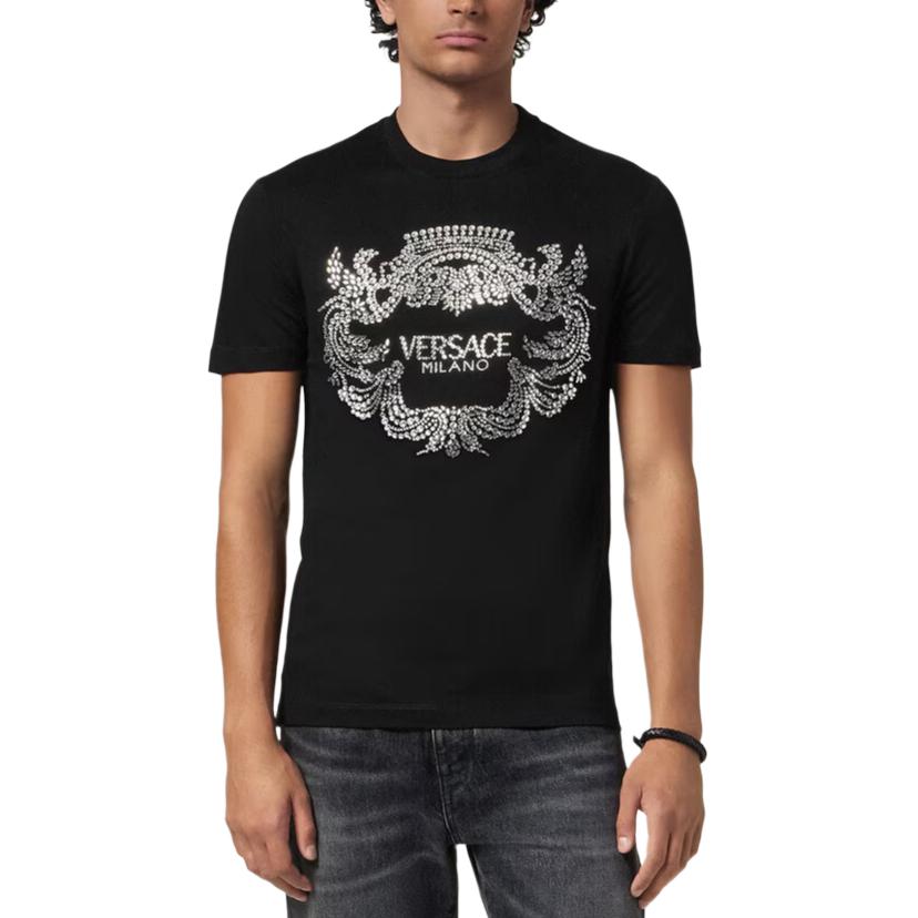 Футболка crystal crest VERSACE, черный — фото 4