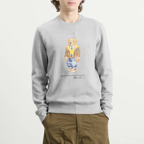 Толстовка с изображением медведя из коллекции Heritage Polo Ralph Lauren, Loft Heather — фото 2