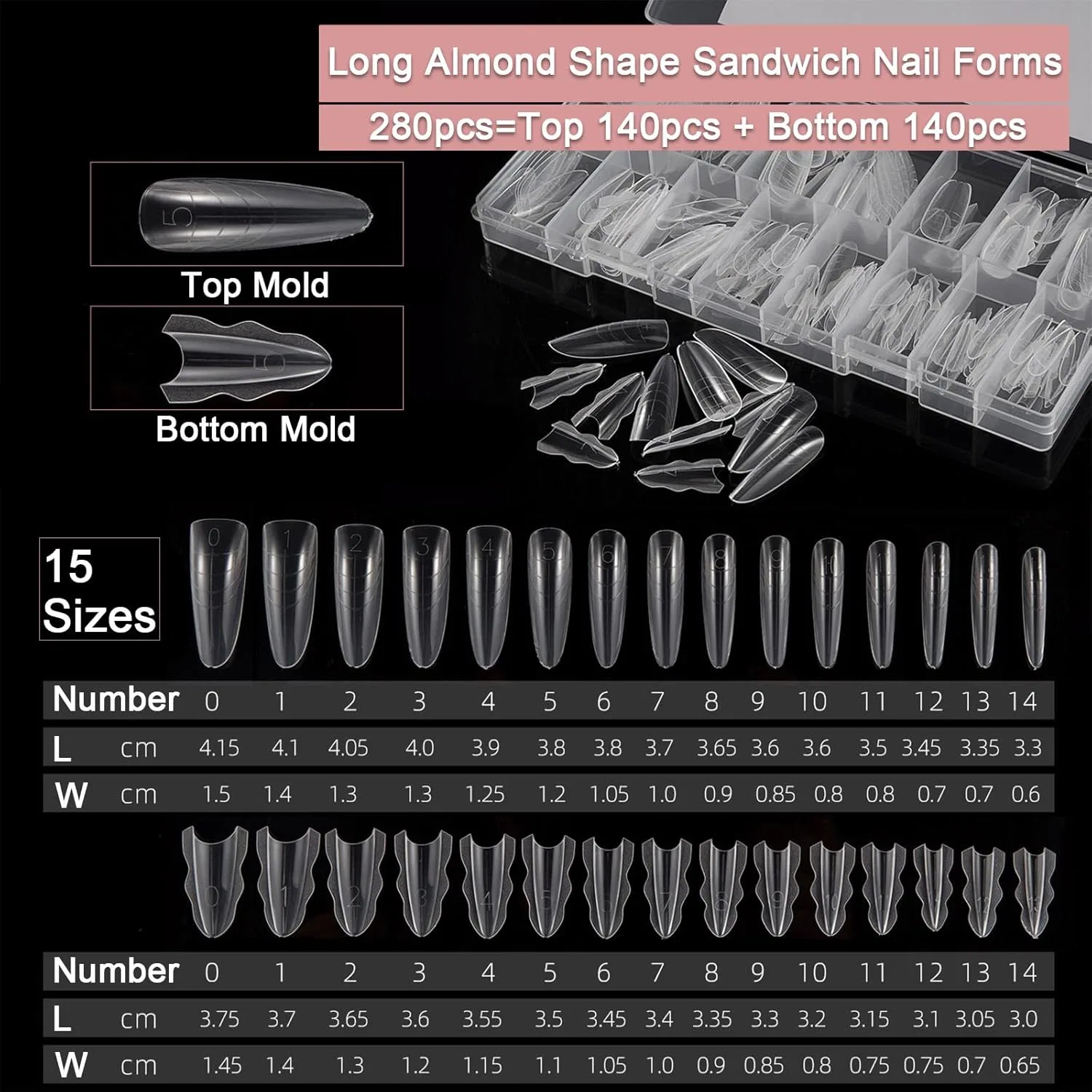 Многоразовые формы для наращивания ногтей «Sandwich Dual Shape» 280 шт. Gorvalin — фото 4