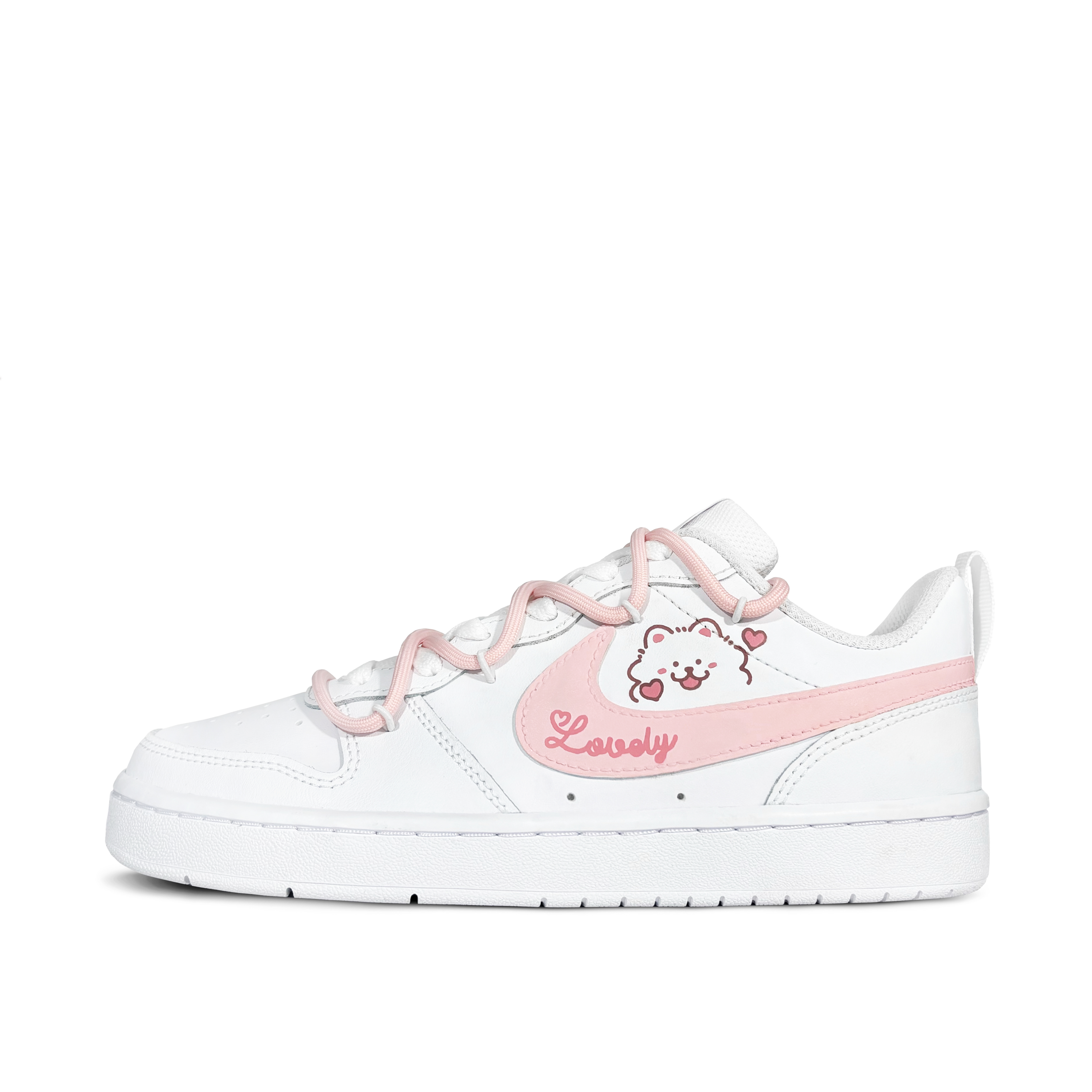 

Nike Детские низкие кроссовки для скейтбординга Court Borough Low 2, розовые, белые, для подростков