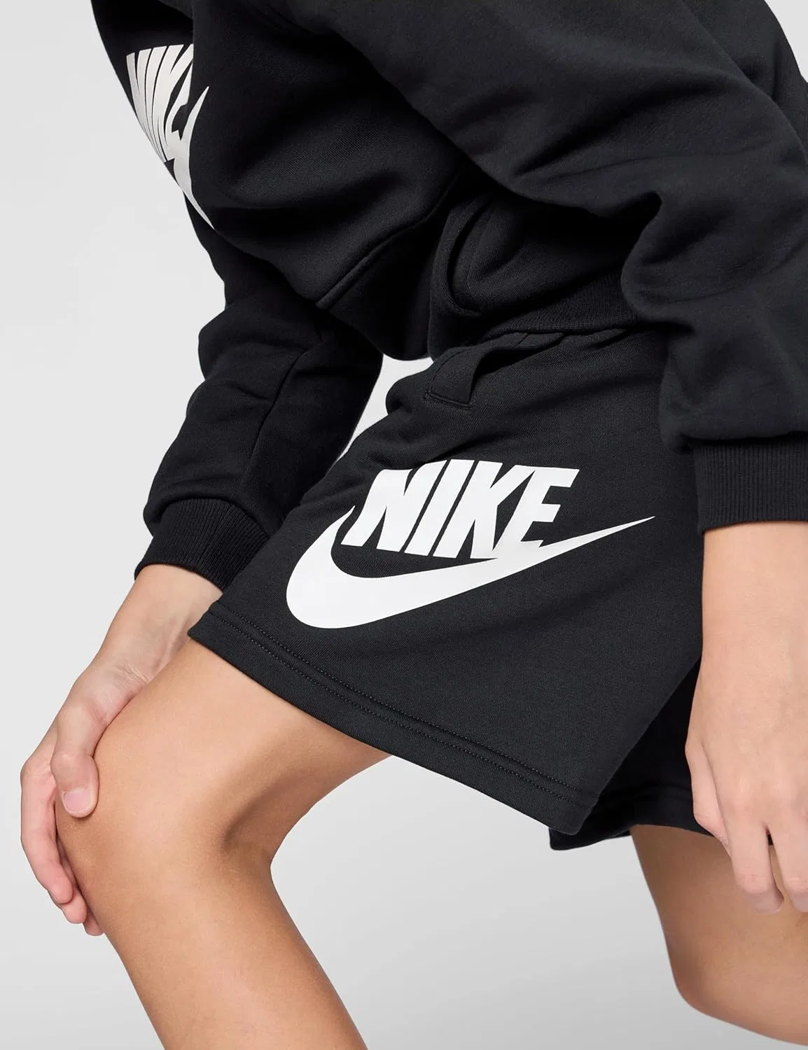 Шорты для активного отдыха Nike флис на футере, черный/серый — фото 4