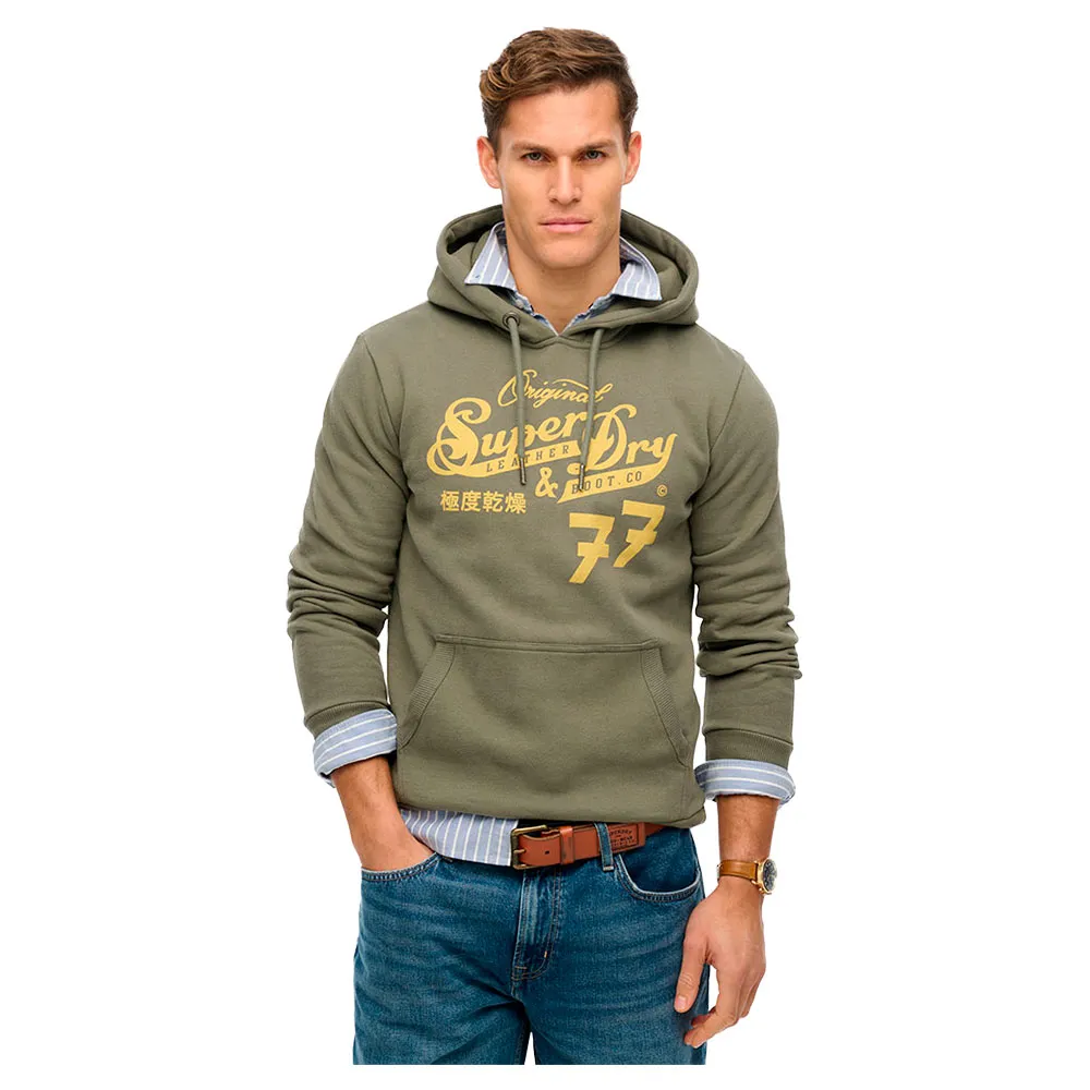 

Худи Superdry Leather & Boot Co, зеленый