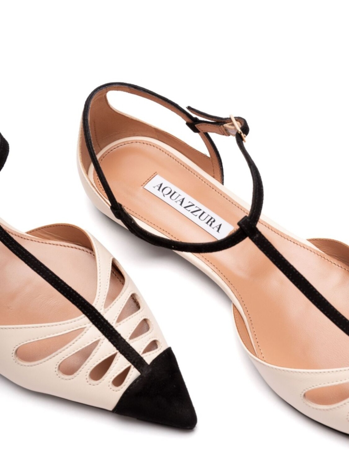Балетки Aquazzura с вырезами и деталями, белый — фото 2