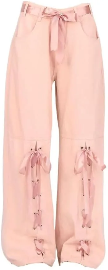 

LAFOURAM Petite Jeans для женщин 5 FT, широкие, с бантом и шнуровкой