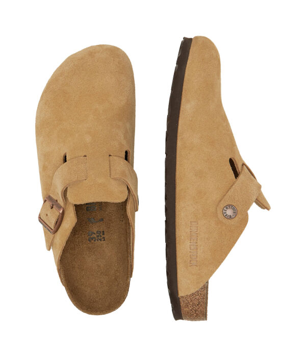 Мюли женские Birkenstock с пряжкой, бежевый — фото 4