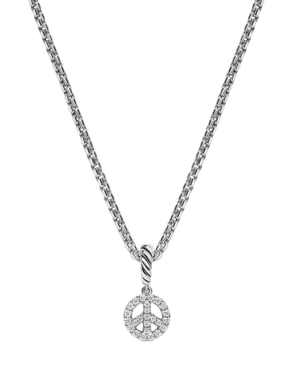 

Колье Micro Pavé© Peace Sign с бриллиантами David Yurman, серебяный