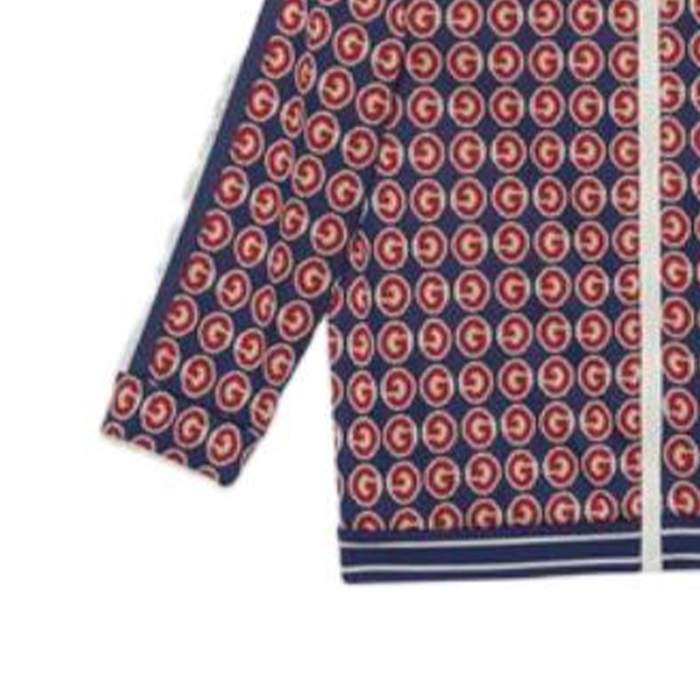 GUCCI G Shaped вязаная куртка на молнии SS22 красная синяя детская — фото 4