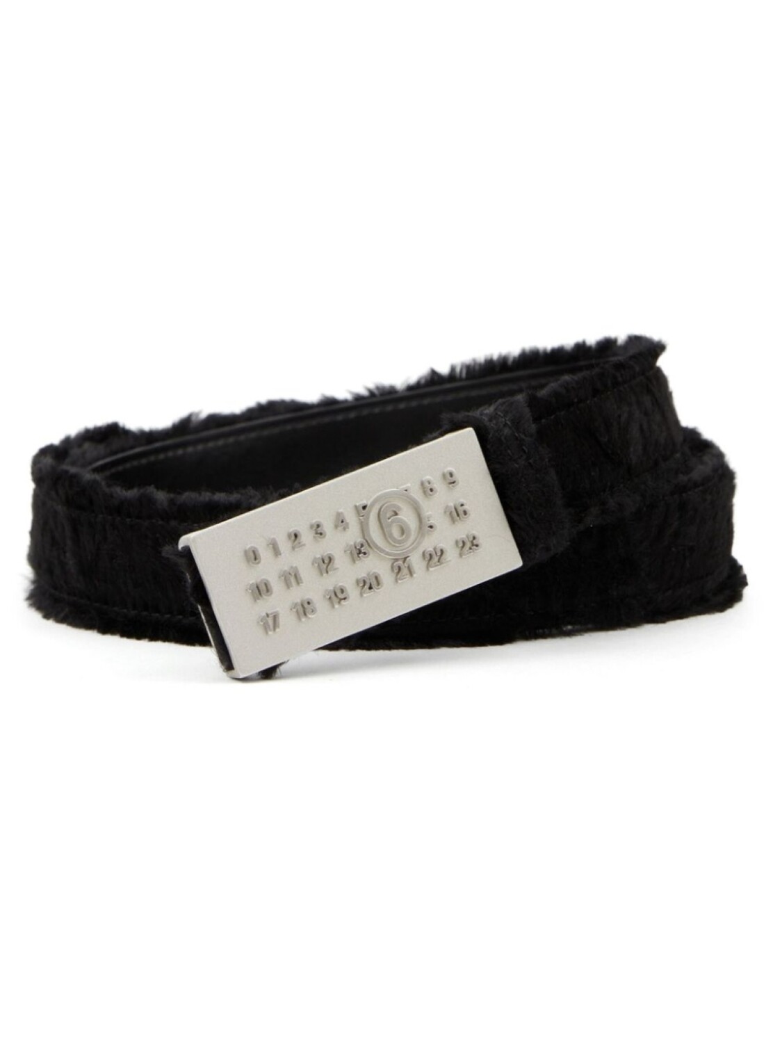 

Ремень с искусственным мехом MM6 Maison Margiela, черный