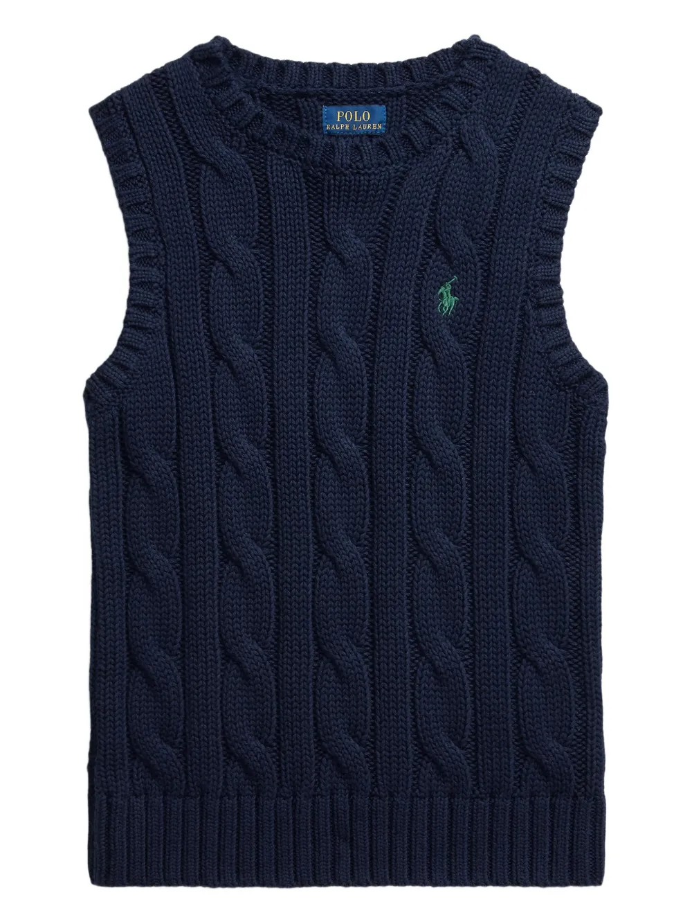 Свитер фактурной вязки без рукавов Polo Ralph Lauren Kids, синий