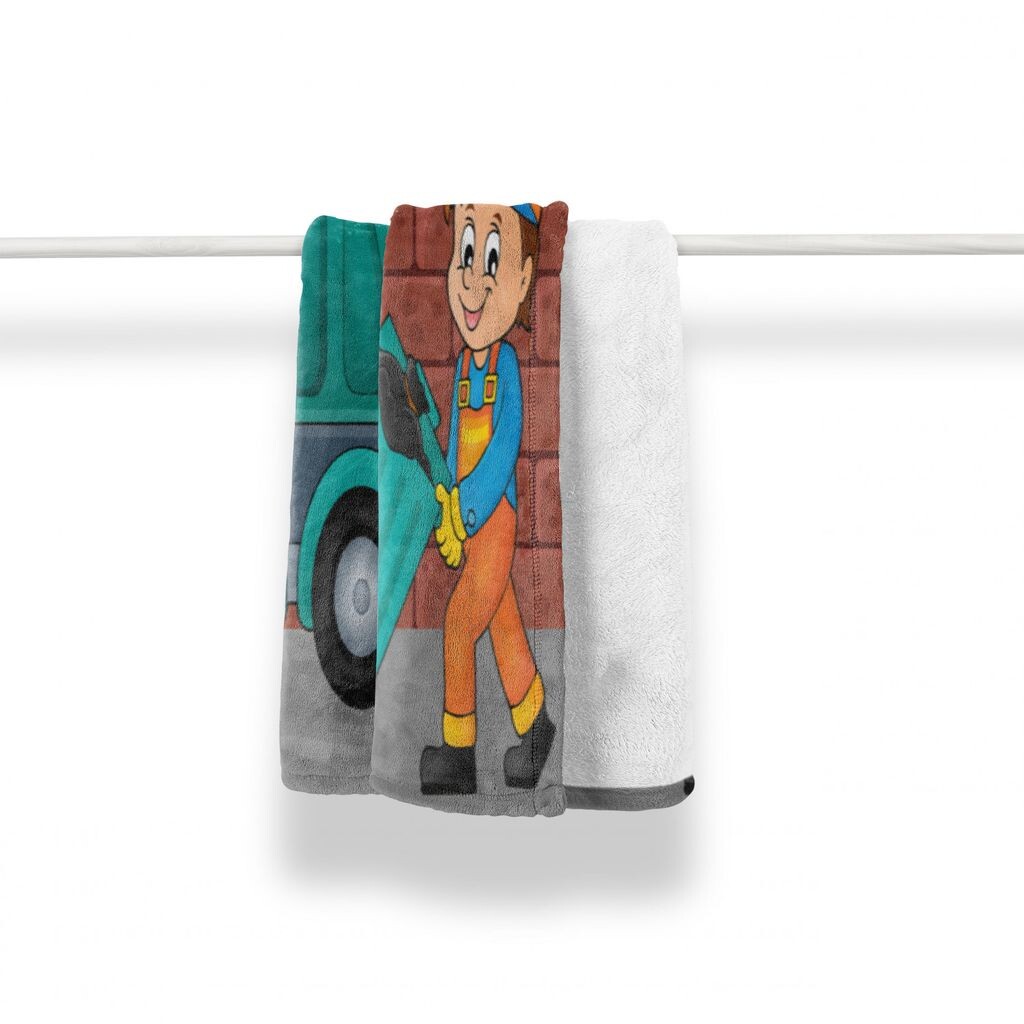 

ABAKUHAUS Garbage Truck Мягкое фланелевое флисовое одеяло, мусоровоз и мужчины, уютный плюш для использования внутри и снаружи, 125 x 175 см, разноцветный