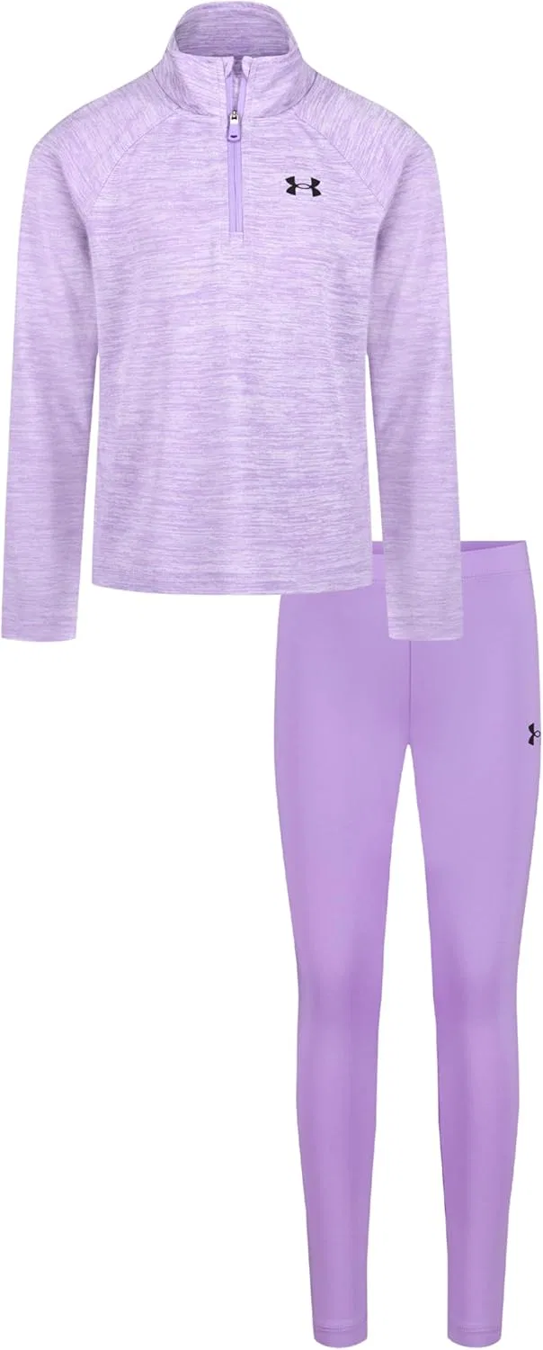 Детский спортивный костюм Under Armour, топ с молнией и леггинсы, Transparent