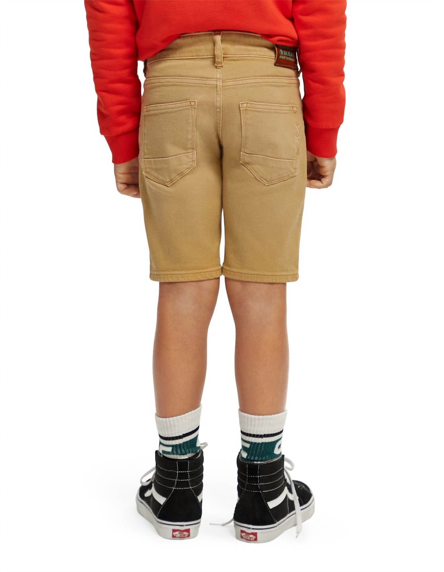 Шорты Strummer Slim Fit для мальчиков в коричневом цвете SCOTCH & SODA — фото 3