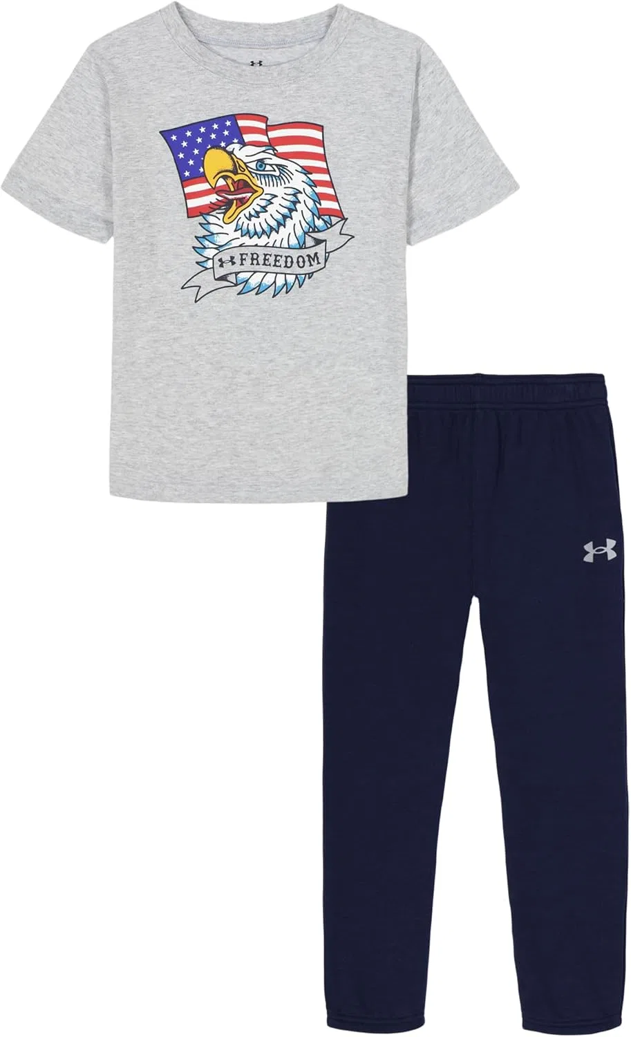 Детский комплект Under Armour из двух предметов: футболка с коротким рукавом и брюки, коллекция Outdoor, Mod Gray Eagle