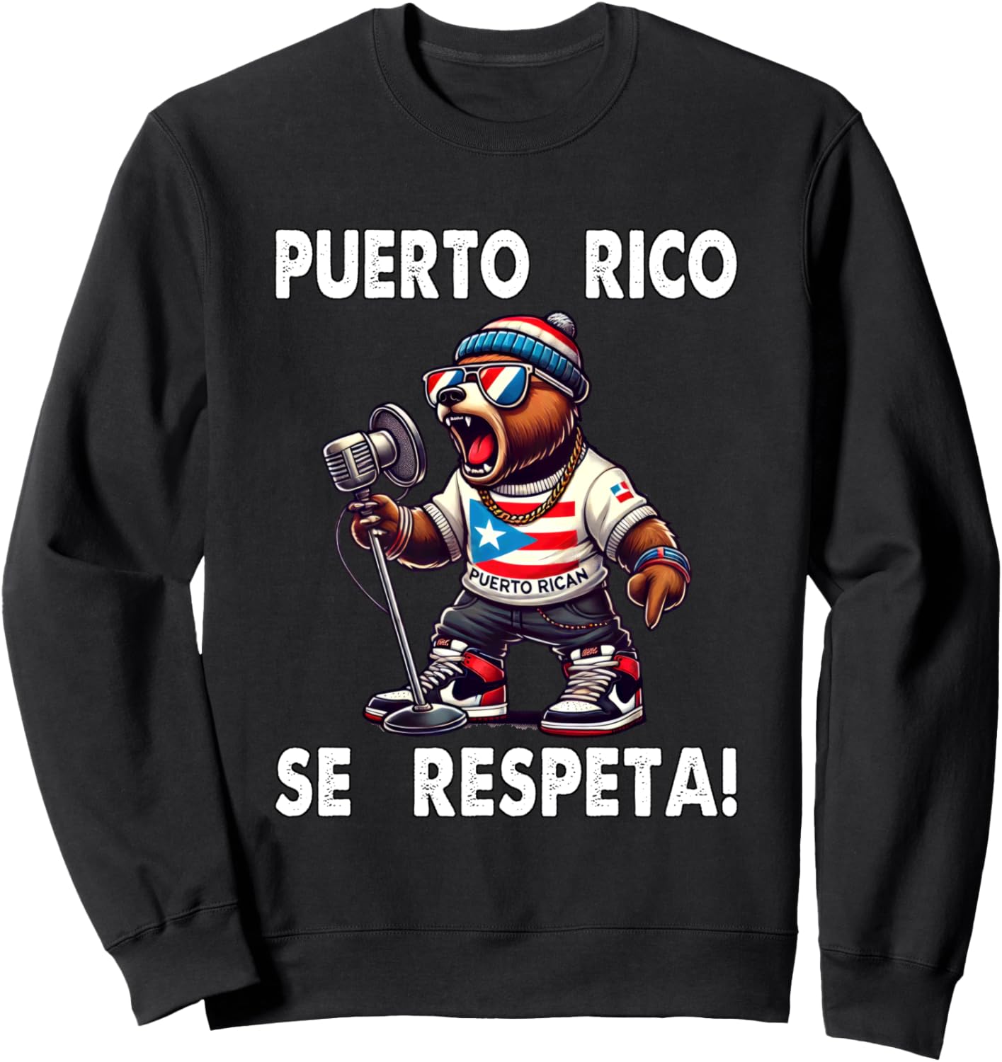 

Толстовка с флагом Puerto Rico Se Respeta Boricua Bear PR Puerto Rico Se Respeta Collection, More Here, черный