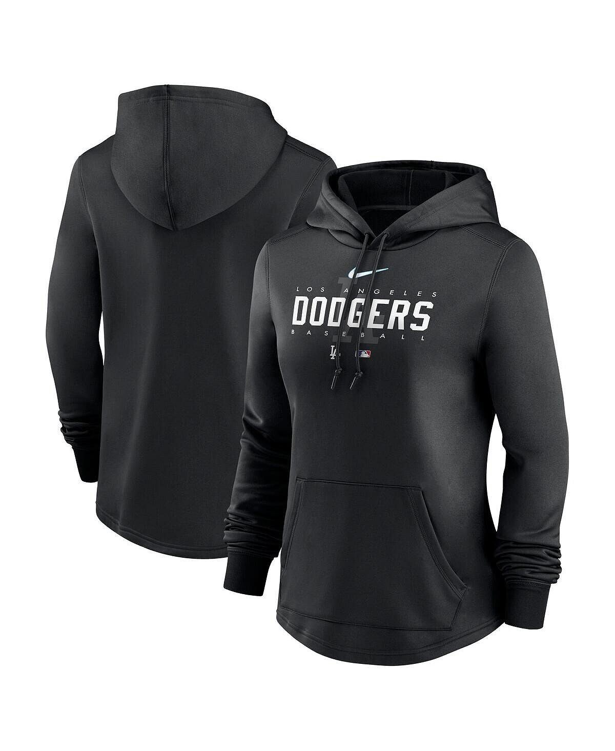 

Женский черный пуловер с капюшоном Los Angeles Dodgers Authentic Collection Pregame Performance Nike, черный