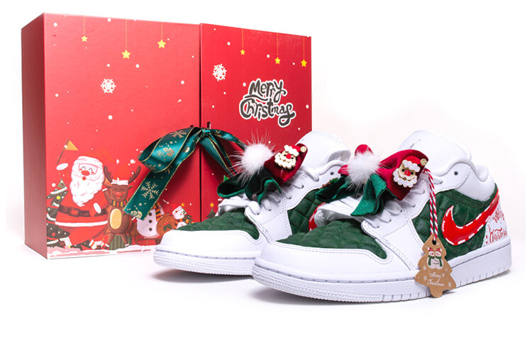 

Кроссовки Air Jordan 1 Vintage Basketball Shoes Women's Low-Top White/Red/Green