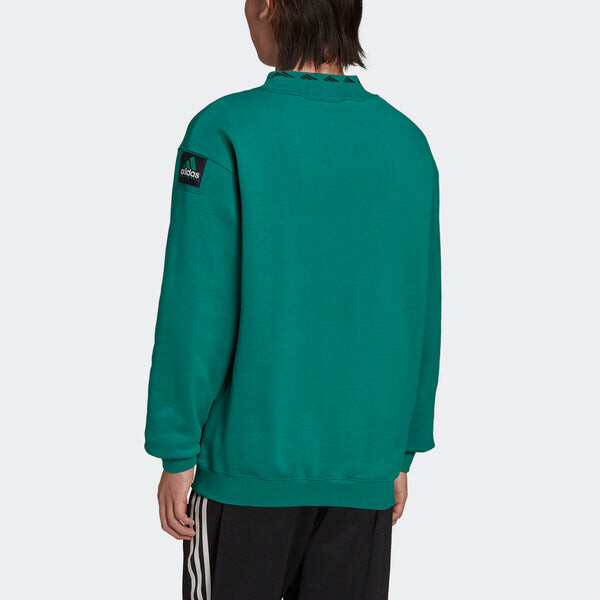 Толстовка Men's adidas originals Eqt Logo Embroidered Sports Round Neck Pullover Green, мультиколор — фото 3