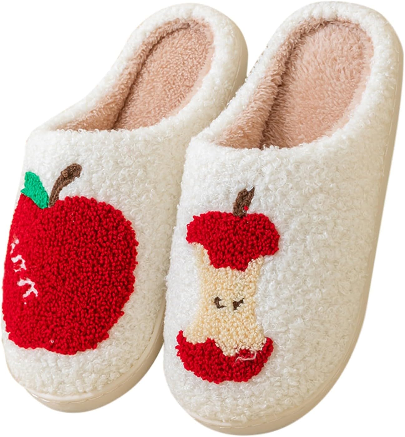 

Рождественские тапочки для женщин и мужчин, мягкие тапочки на низкой подошве, зимние плюшевые пушистые милые тапочки для дома, спальни, улицы Generic, C
