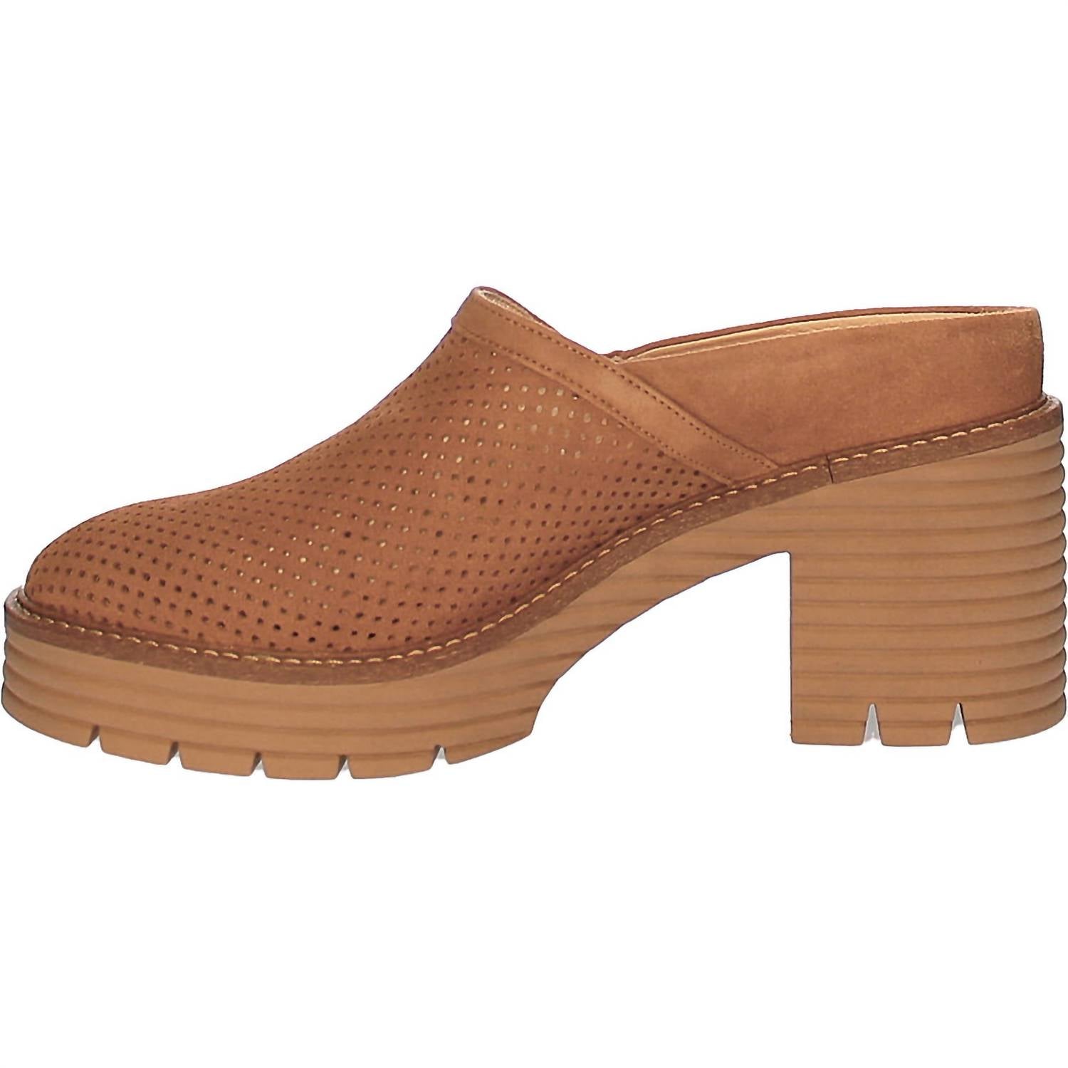 Женские мюли Mansi на сплошной подошве из замши цвета коньяк Softwaves, Cognac Suede — фото 3