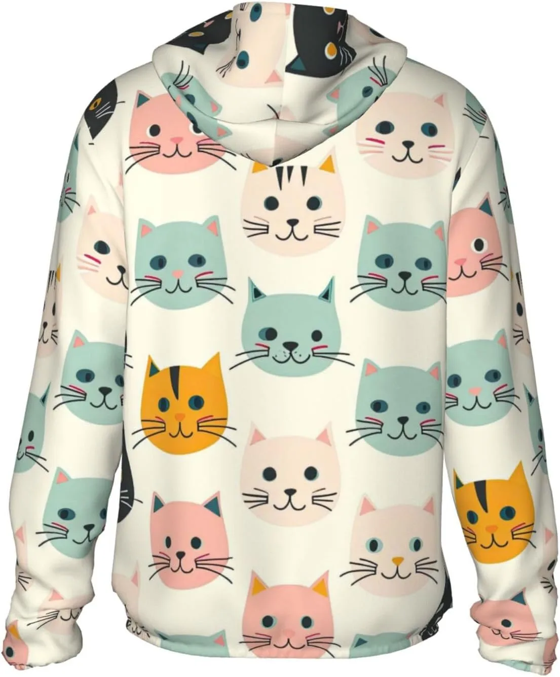 Куртка с капюшоном Cat Pattern, защита от солнца, легкая, Full Zip — фото 4