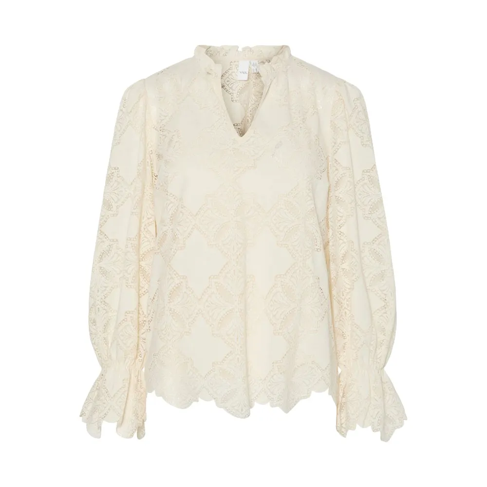 

Блузка Yas Selmi long sleeve, бежевый