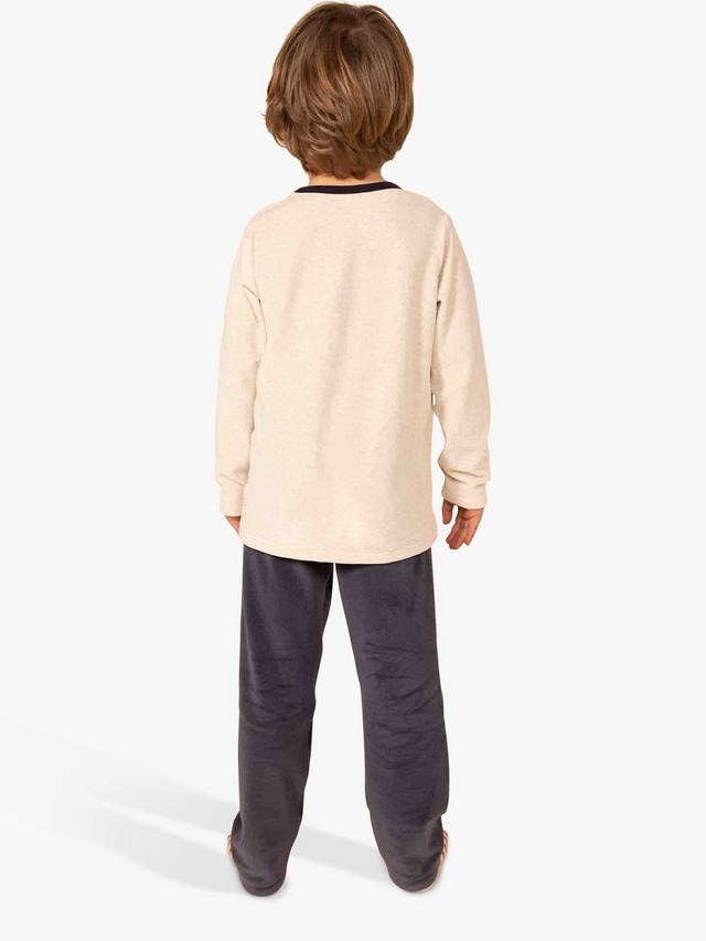 Детская велюровая хлопчатобумажная пижама хорошего дня Petit Bateau, цвет Smoking Blue/Multi — фото 2
