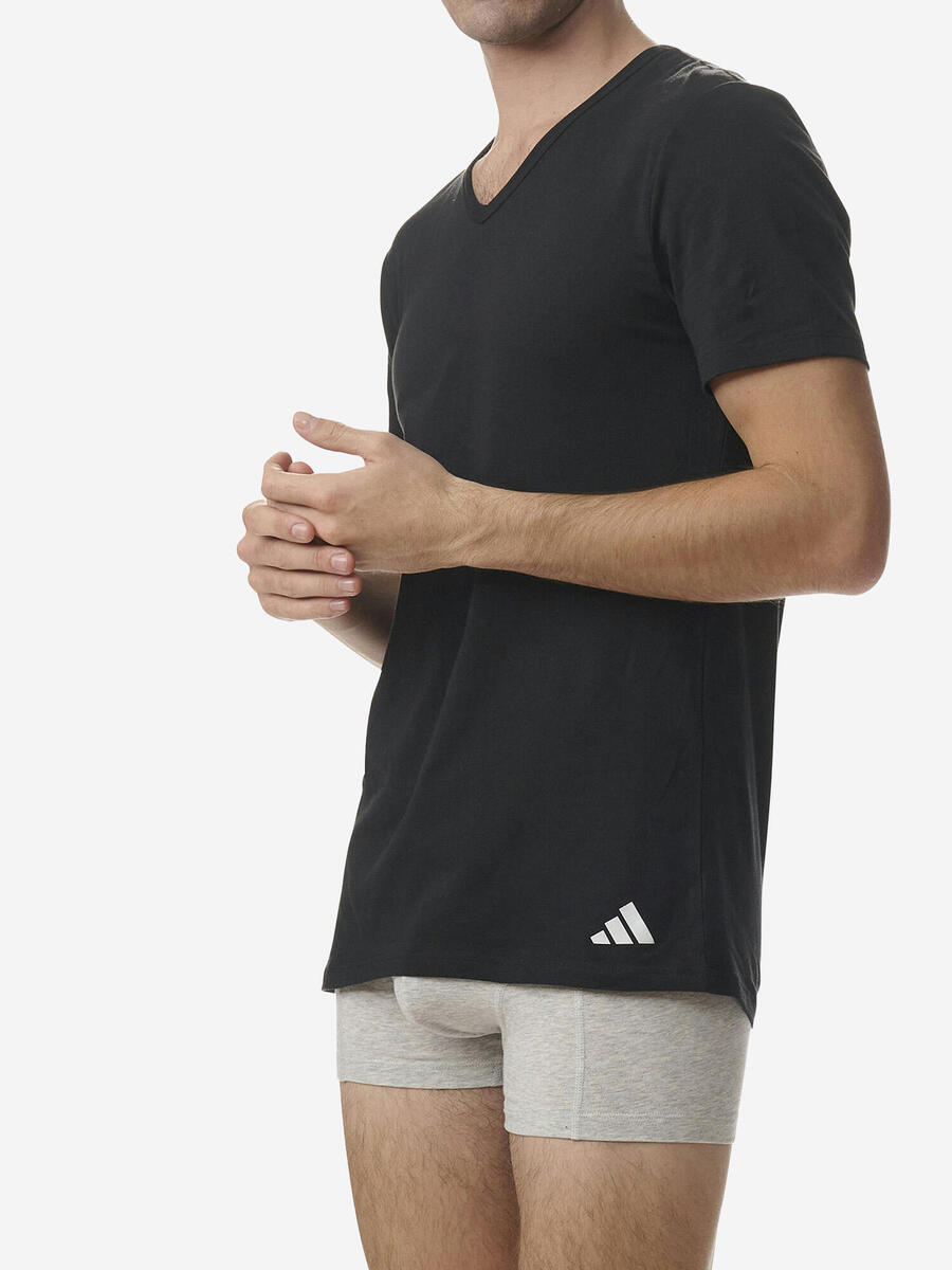 ADIDAS Тренировочная футболка для мужчин, дышащая, Active Flex, хлопок, чёрная — фото 4