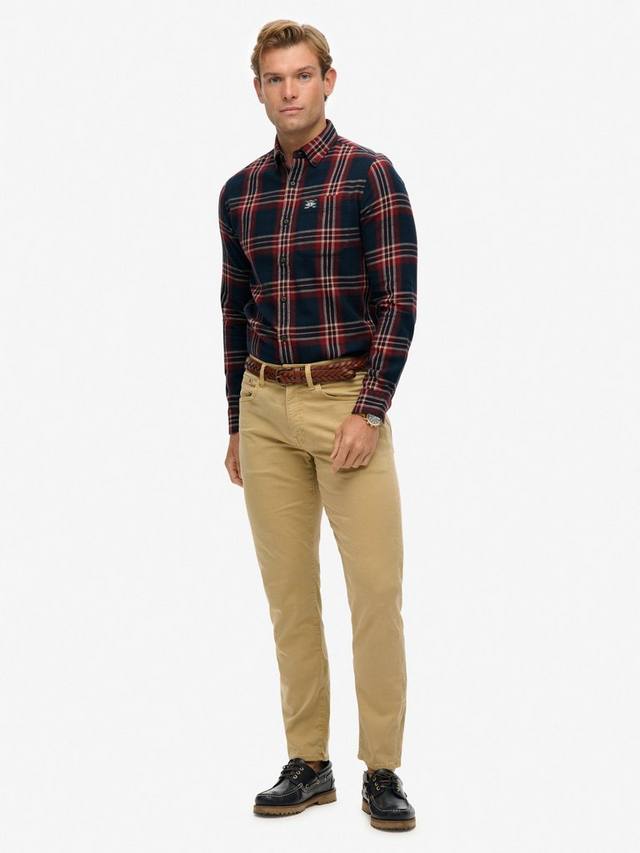 Длинная рубашка из хлопка в стиле лесоруба Superdry, Michigan Navy — фото 3