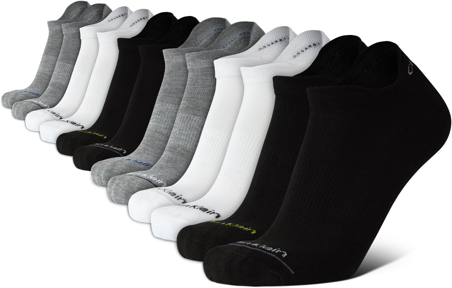 

Мужские носки Calvin Klein No Show - 12 пар легких, мягких, хлопковых, с мягкой подкладкой, спортивных, с низким вырезом, для мужчин, Black/White/Grey Tab