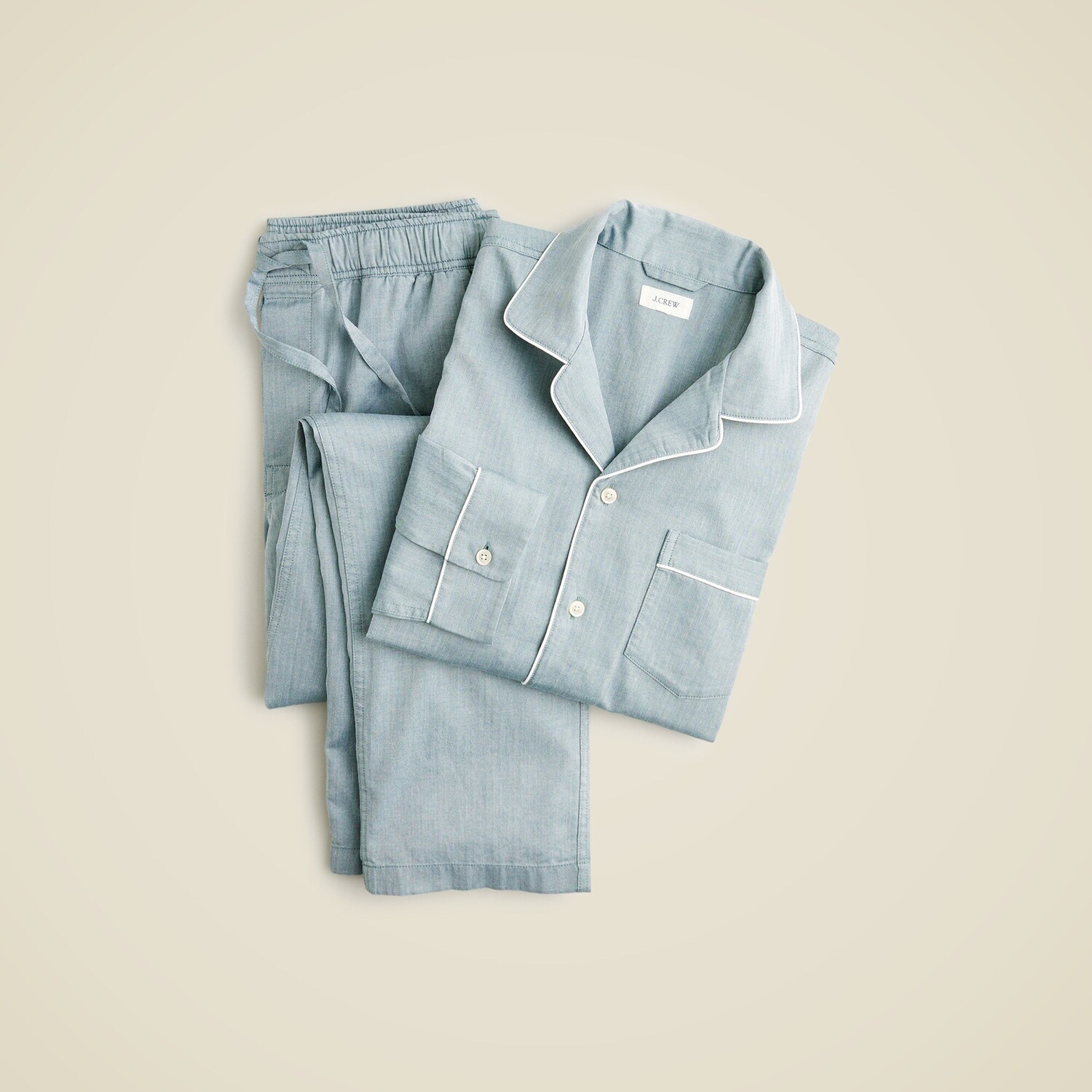 

Пижамный комплект из хлопкового поплина с узором «ёлочка» J.Crew, черный