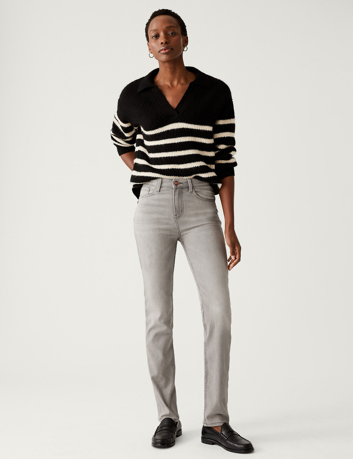 

Прямые эластичные джинсы Sienna Marks & Spencer, серый