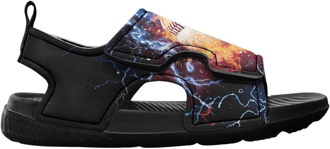 Сандалии для малышей, детские шлепанцы для бассейна, легкие летние тапочки для детей Taierverra, Baseball Flame — фото 2
