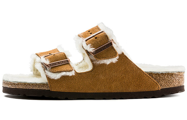 Сандалии Arizona Shearling 'Mink' Birkenstock