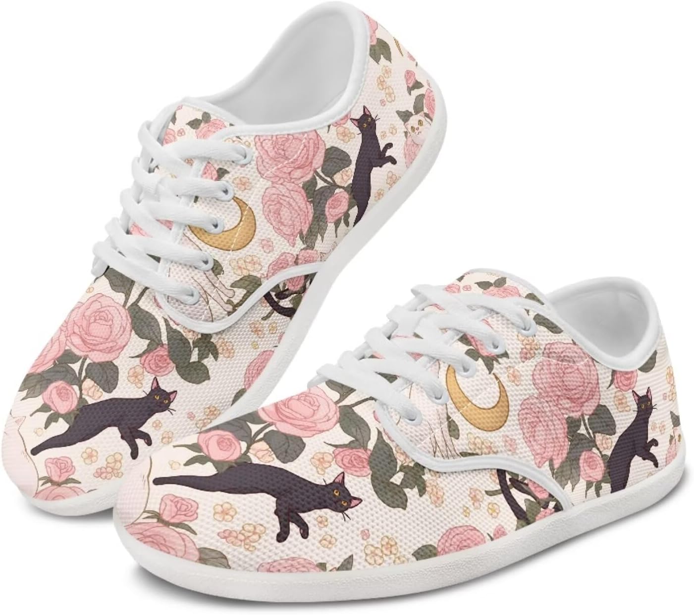 

Женские кроссовки с котиком, беговые, повседневные, для отдыха, вождения, лоферы, на шнуровке, для прогулок на улице Ecaestolph, розовый