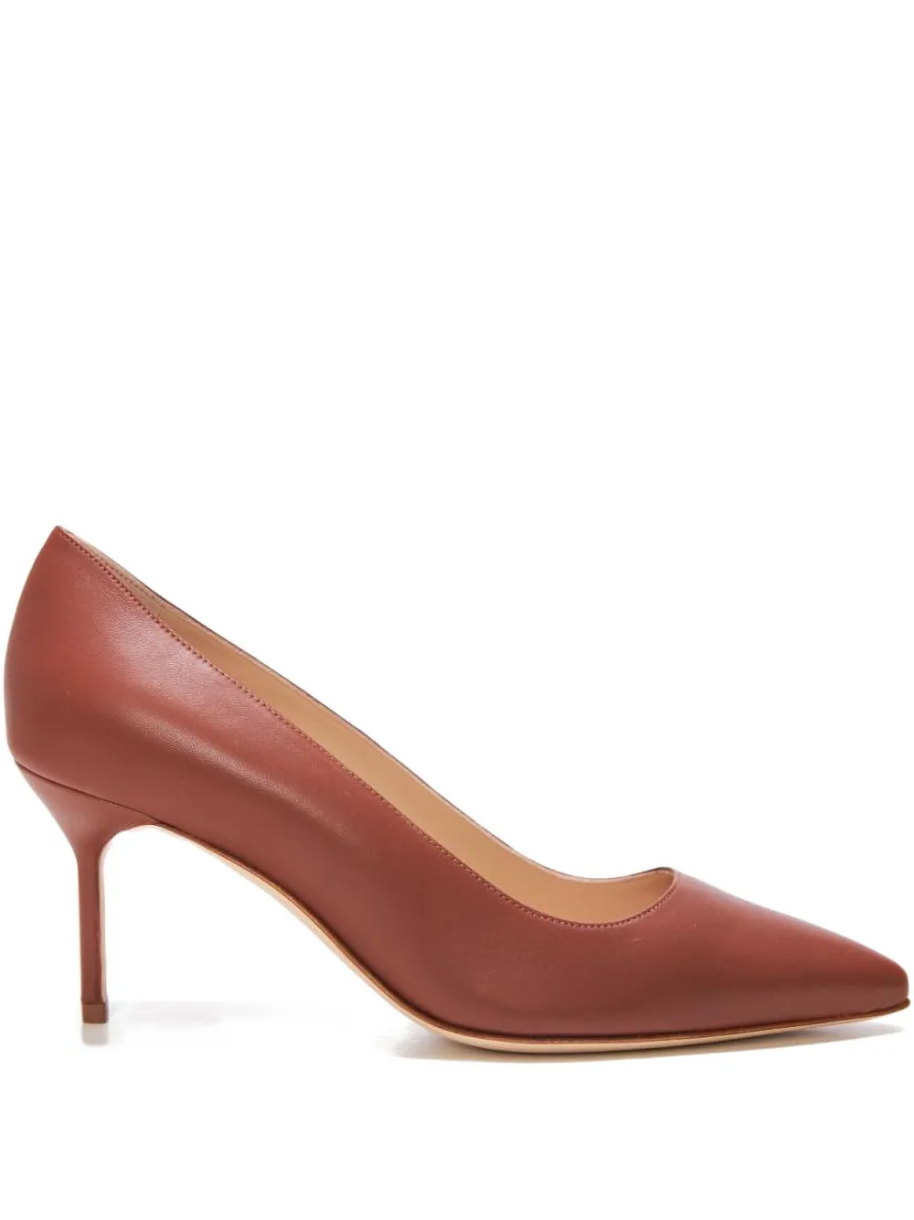 Туфли-лодочки Classic 70 с острым носком на шпильке 70 мм Manolo Blahnik, коричневый