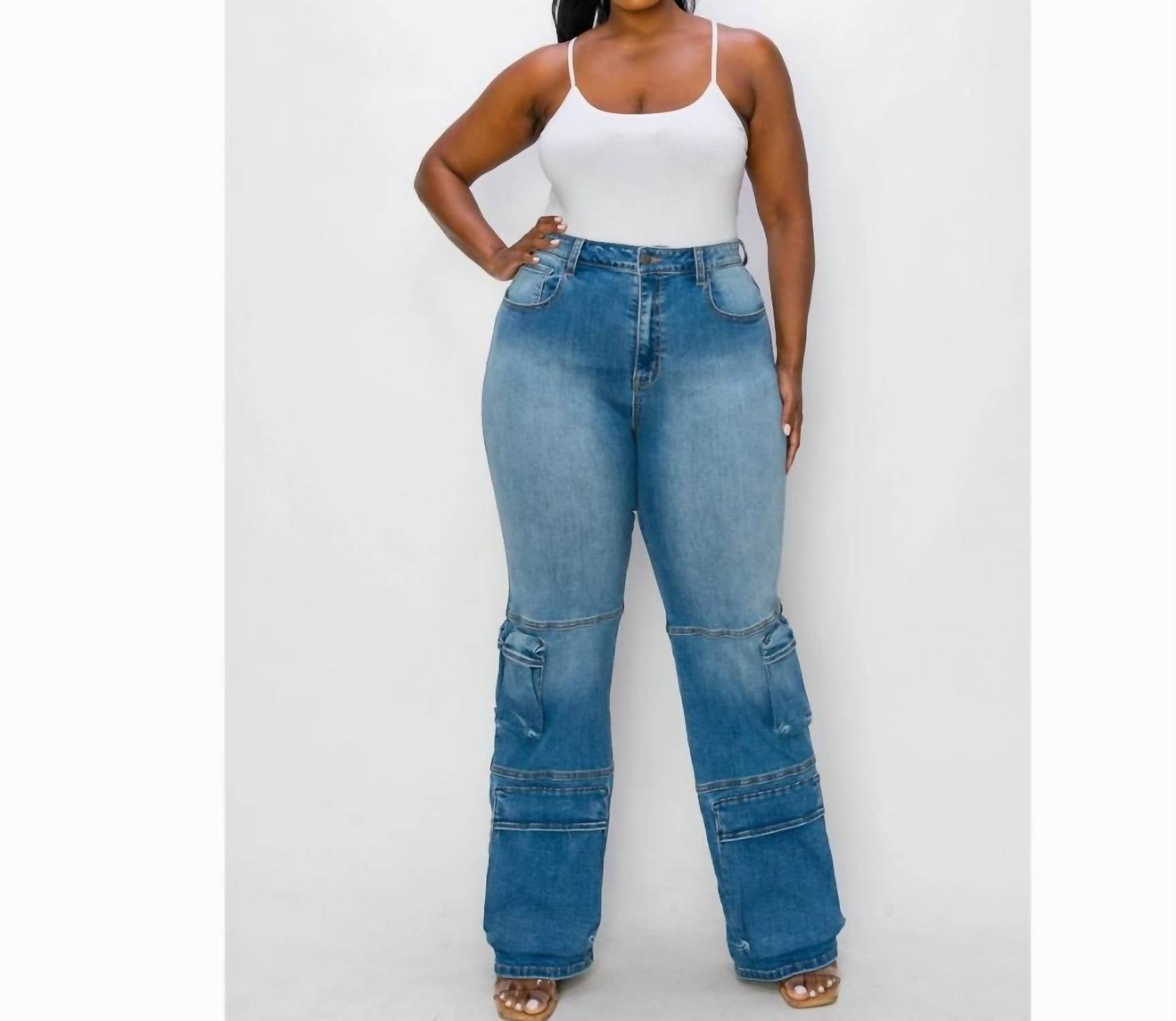 

Широкие карго-джинсы Plus синего цвета The M.A.P. Jeans