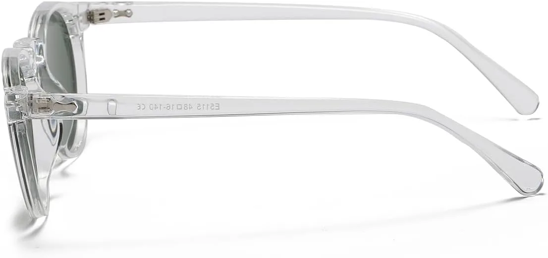 

Солнцезащитные очки Gleyemor Vintage Polarized для мужчин, круглые, с защитой UV400, в ретро-стиле, с оправой из ацетата ручной работы, Transparent/G15 Green